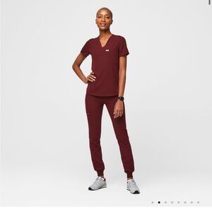 Catarina One-Pocket Scrub Top & High Waisted Jogger Scrub Pants